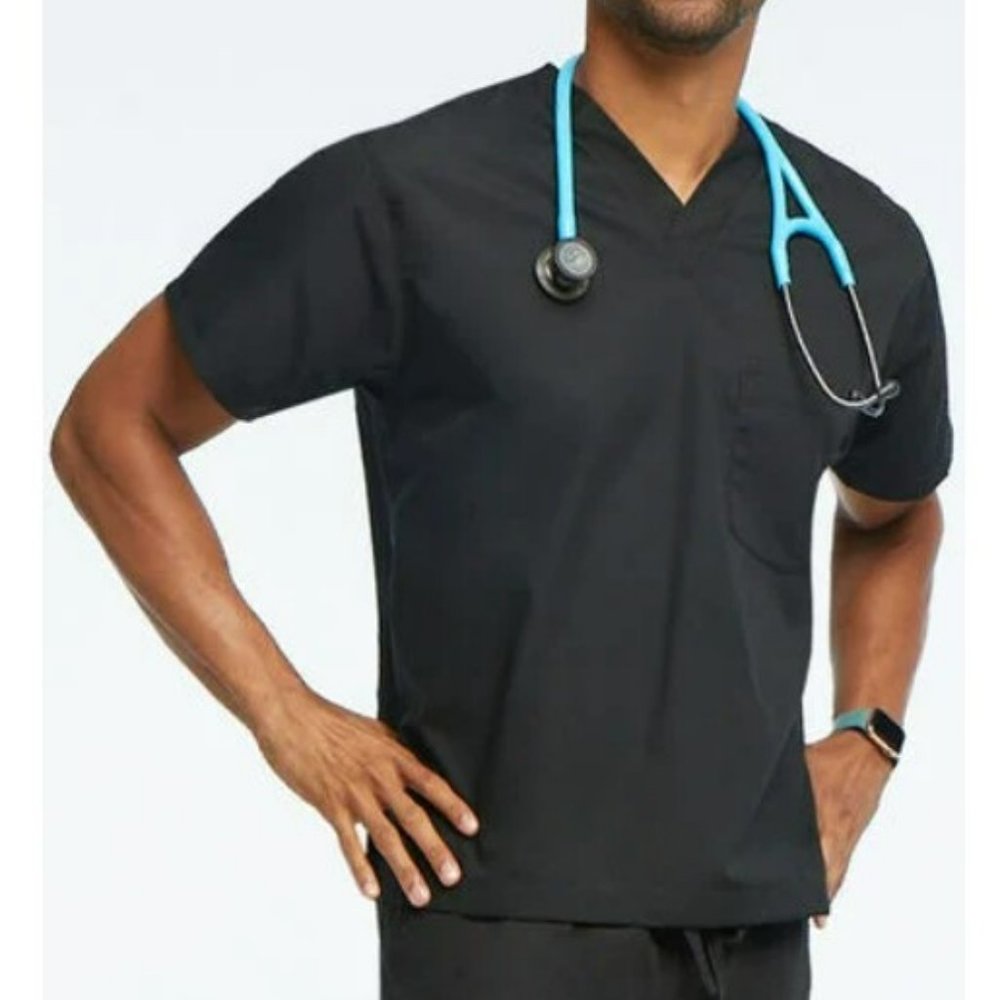 AFS  Antimicrobial Fiber Solutions Black Scrub Top and Pants Set EUC